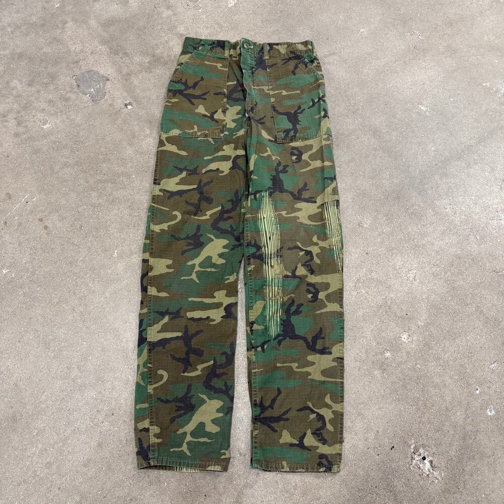 Vintage Jungle Camo Military Fatigue Army Straight Leg Pants 29x31